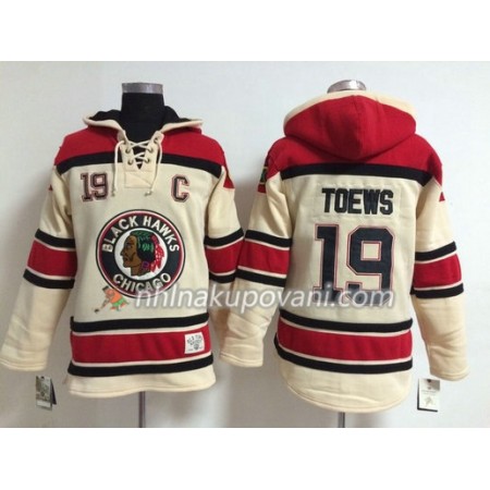 Chicago Blackhawks Jonathan Toews 19 Bílá Sawyer Mikiny Hooded - Pánské